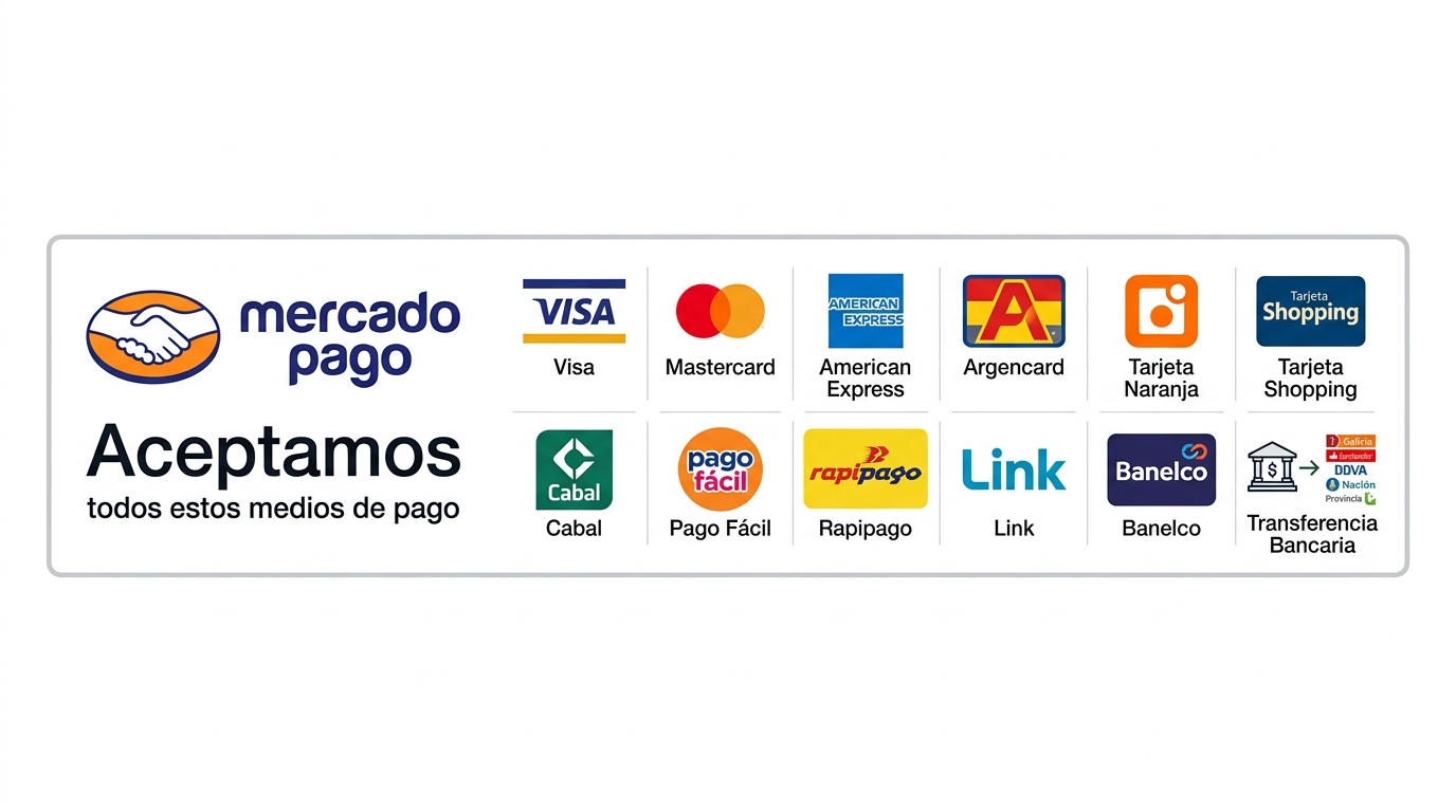 Mercado Pago y Tarjetas de Crédito de Argentina Admitidas (Visa, Mastercard, Cabal, Pago Fácil, Rapipago)